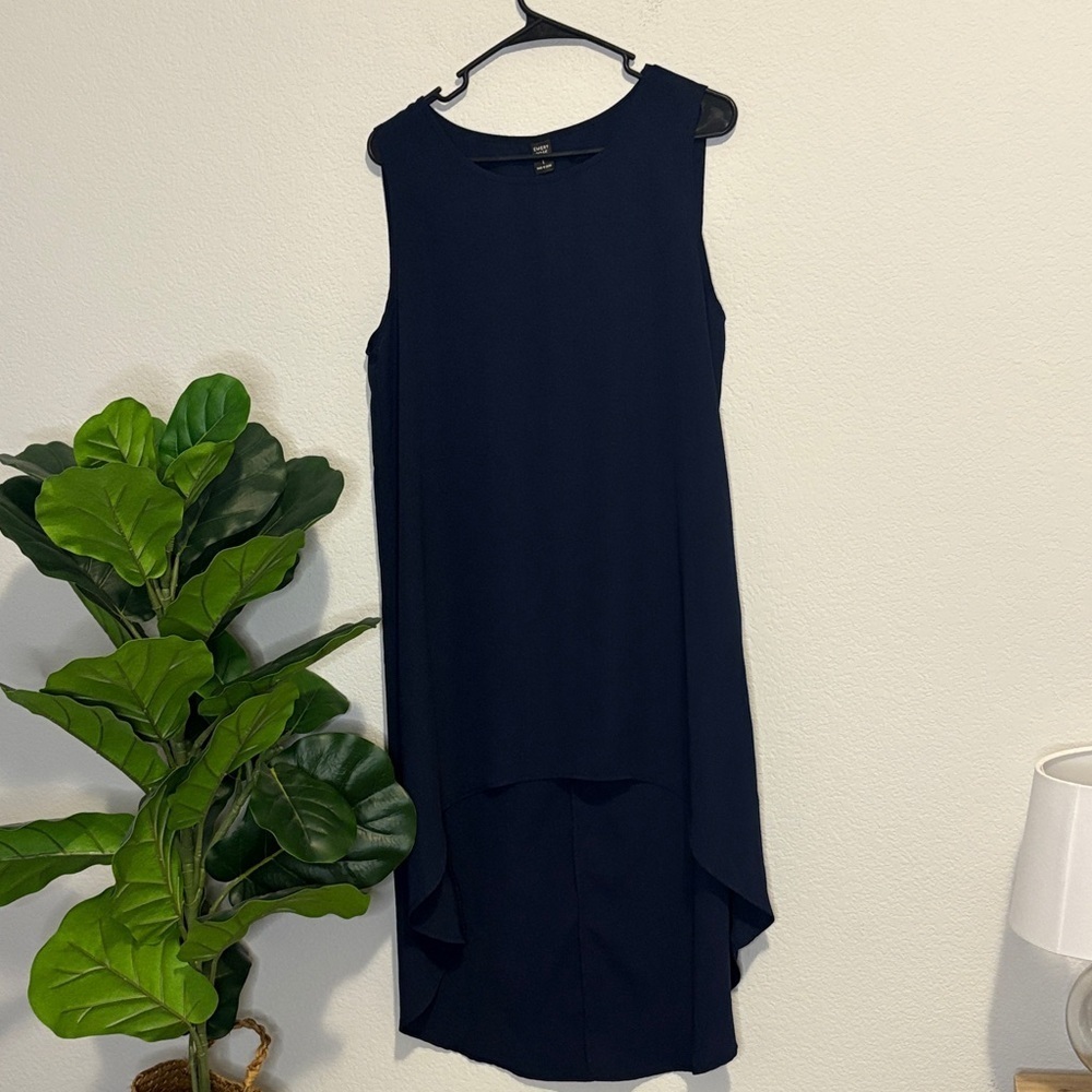 Emery Rose Large Chic Sleeveless Navy High-Low Dress